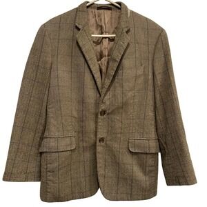 Joseph‎ Abboud American Soft Mens Wool Plaid Blazer Jacket Size 42R